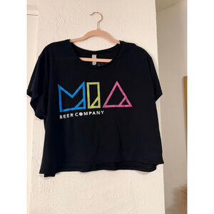 Preowned MIA Brewery Off The Shoulder Crop Top Black Size Medium